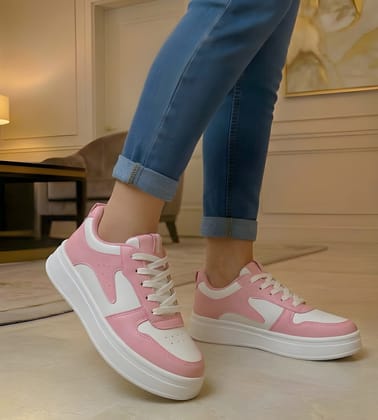 WUGO Women Fashionable Walking Sneakers | Lightweight Sports Shoes | Comfortable Lace-Up Casual Footwear for Daily Wear, Travel, Gym & Outdoor Activities