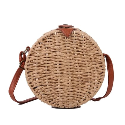 Factory direct round fashion women handmade summer beach shoulder crossbody handbag ladies bag