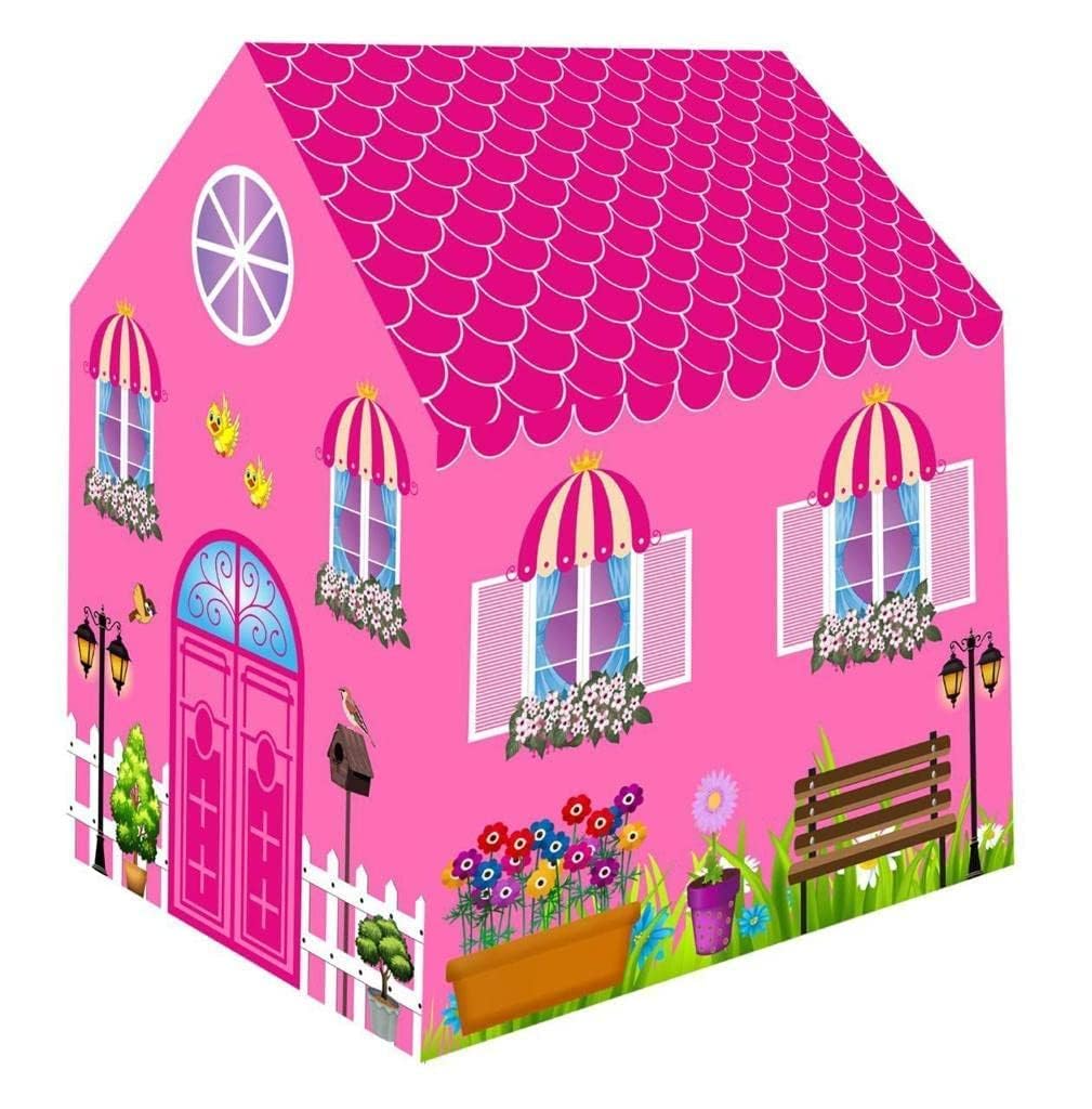 Kids Pink Playhouse Tent - Cottage Theme Indoor Toy