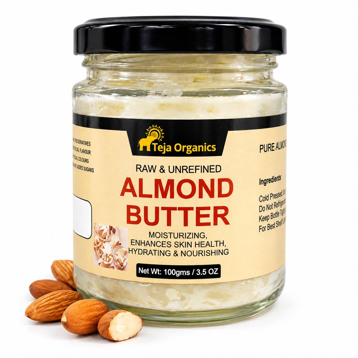 Almond Butter 100g | Deep Moisturizing Body Butter | Skin Softening, Nourishing & Repair  | Rich Hydration for Dry Skin | No Parabens, No Sulphates