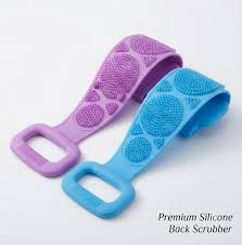 Silicone Bath Body Scrubber & Back Cleaning Massage Brush | Flexible Body Shower Scrubber