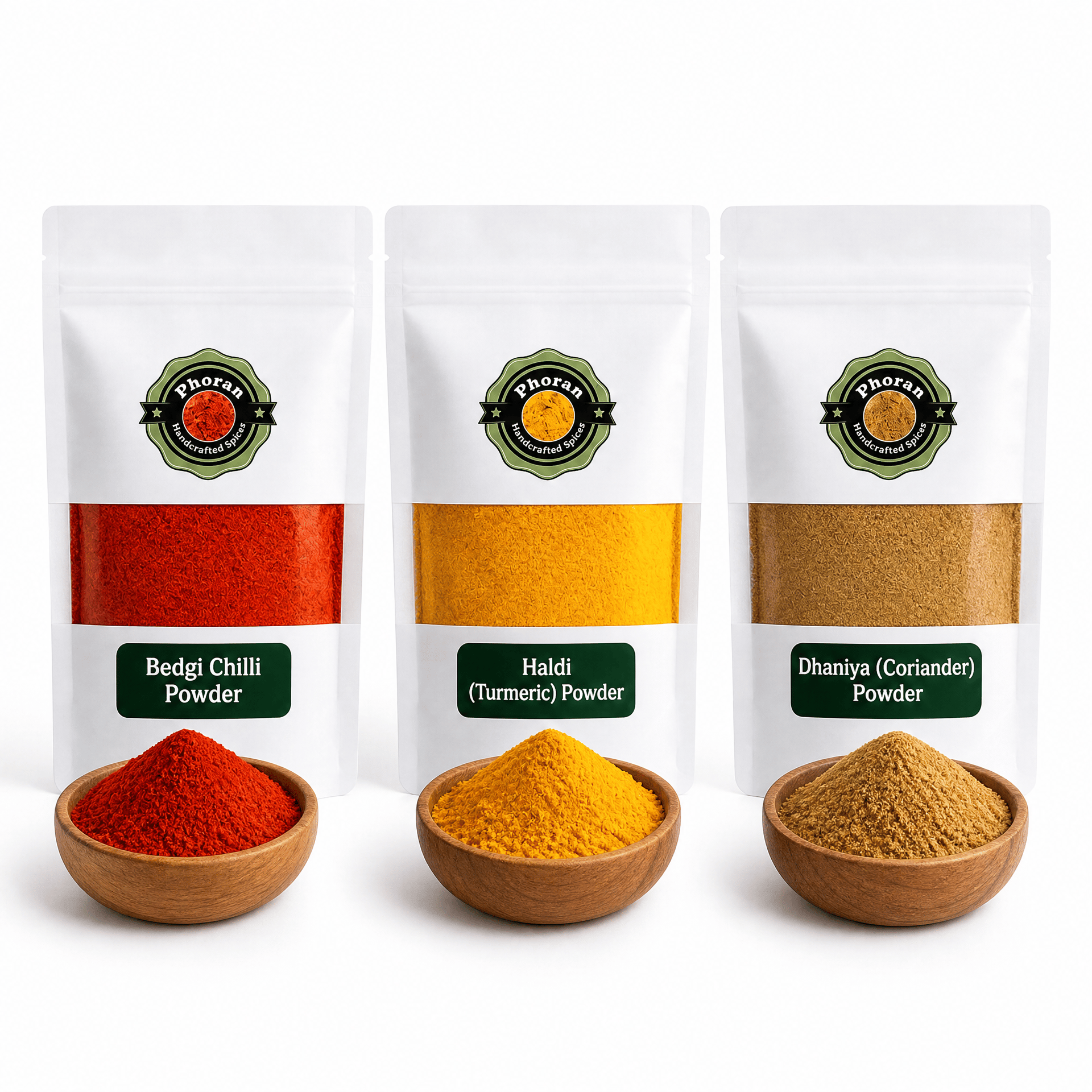 Phoran 300 gm Combo pack l Turmeric Powder 100 gm l Chillie Powder 100 gm l Dhaniya Powder 100 gm 