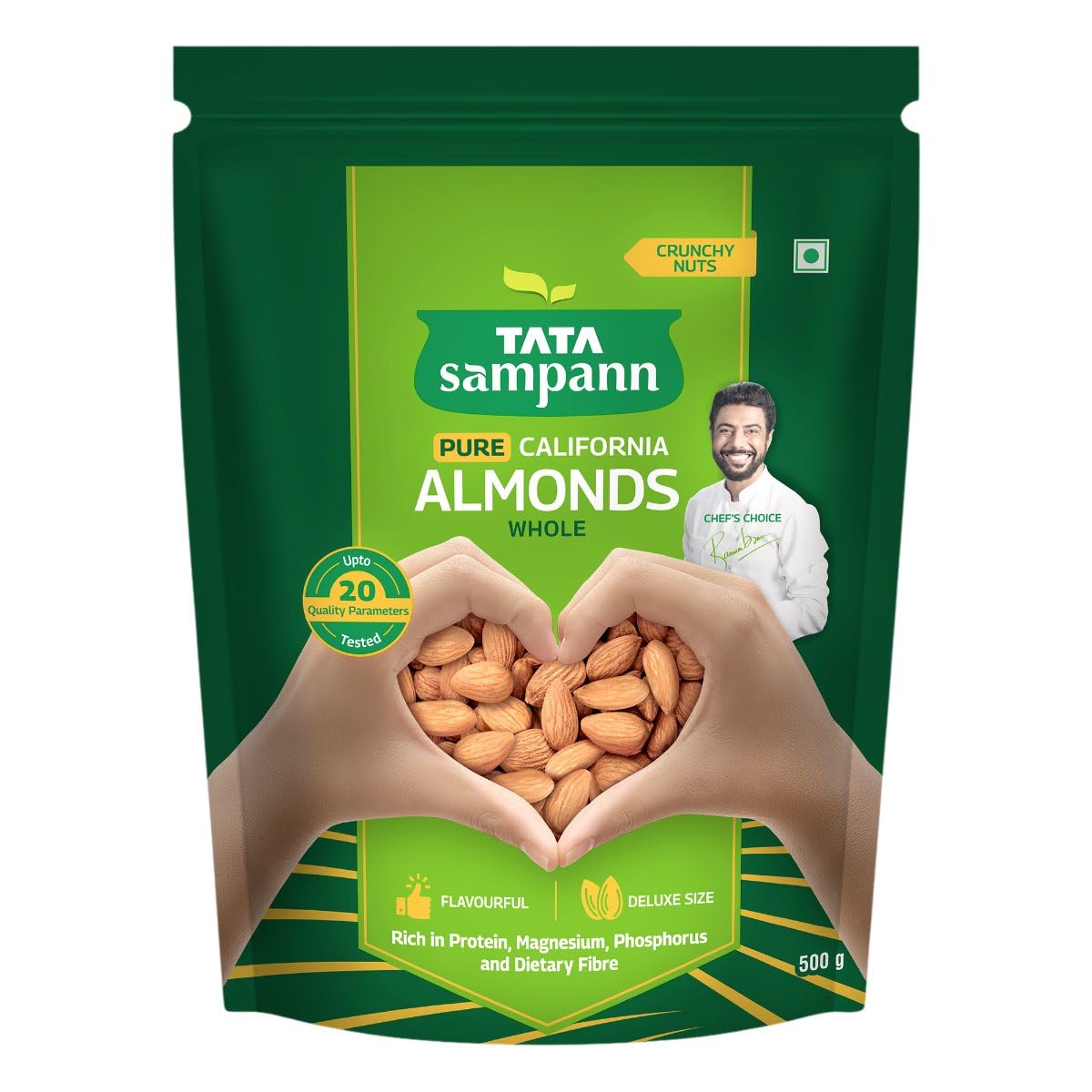 Tata Sampann Pure California Almonds Whole 500 g | Badam Giri