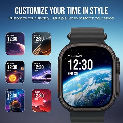 T800 Smart Watch with Bluetooth Calling, Full Touch Display, Fitness Tracker & Smart Notifications