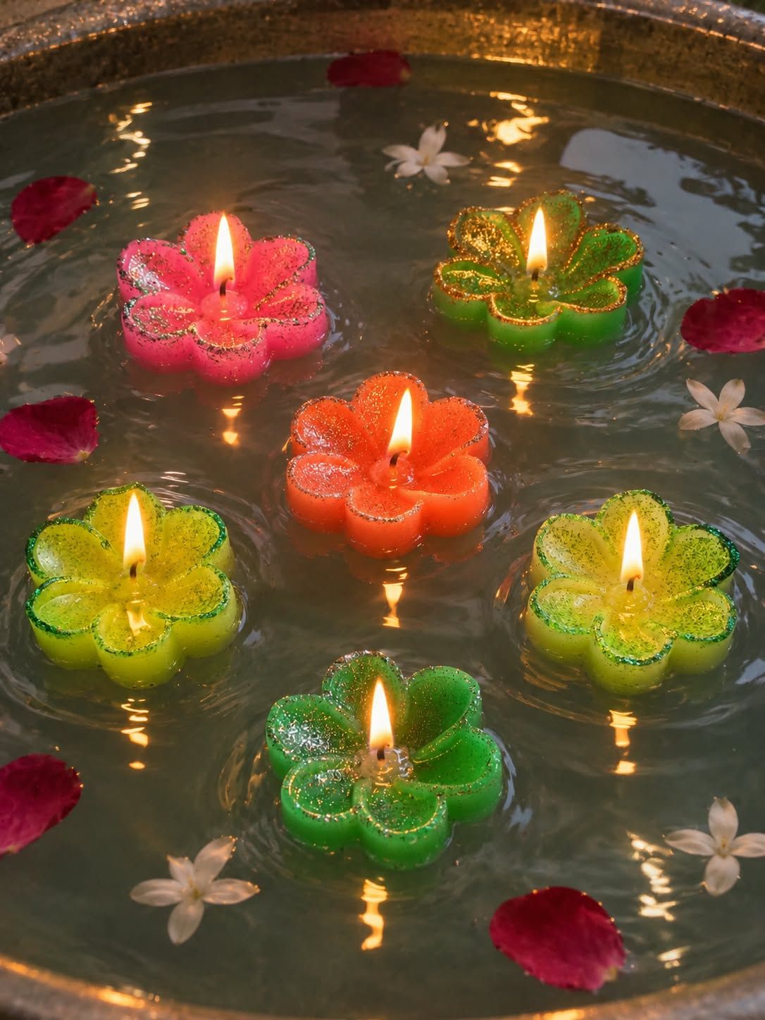 Colorful Four-Leaf Flower Shaped Decorative Candles