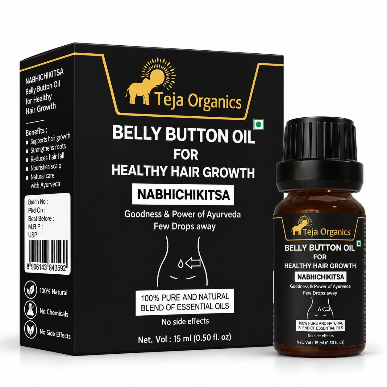 Belly Button Oil for Healthy Hair Growth 15 ml | Nabhi Oil Herbal Blend | Supports Hair Strength | Shine & Nourishment