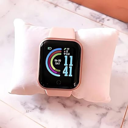 T500 Smart Watch for Men & Women, Bluetooth Calling, Full Touch Display, Heart Rate & SpO2 Monitor, Activity Tracker, Multiple Sports Modes – Pink