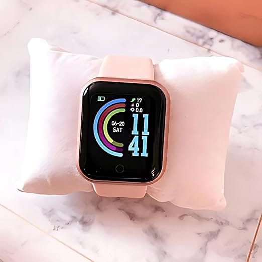 T500 Smart Watch for Men & Women, Bluetooth Calling, Full Touch Display, Heart Rate & SpO2 Monitor, Activity Tracker, Multiple Sports Modes – Pink