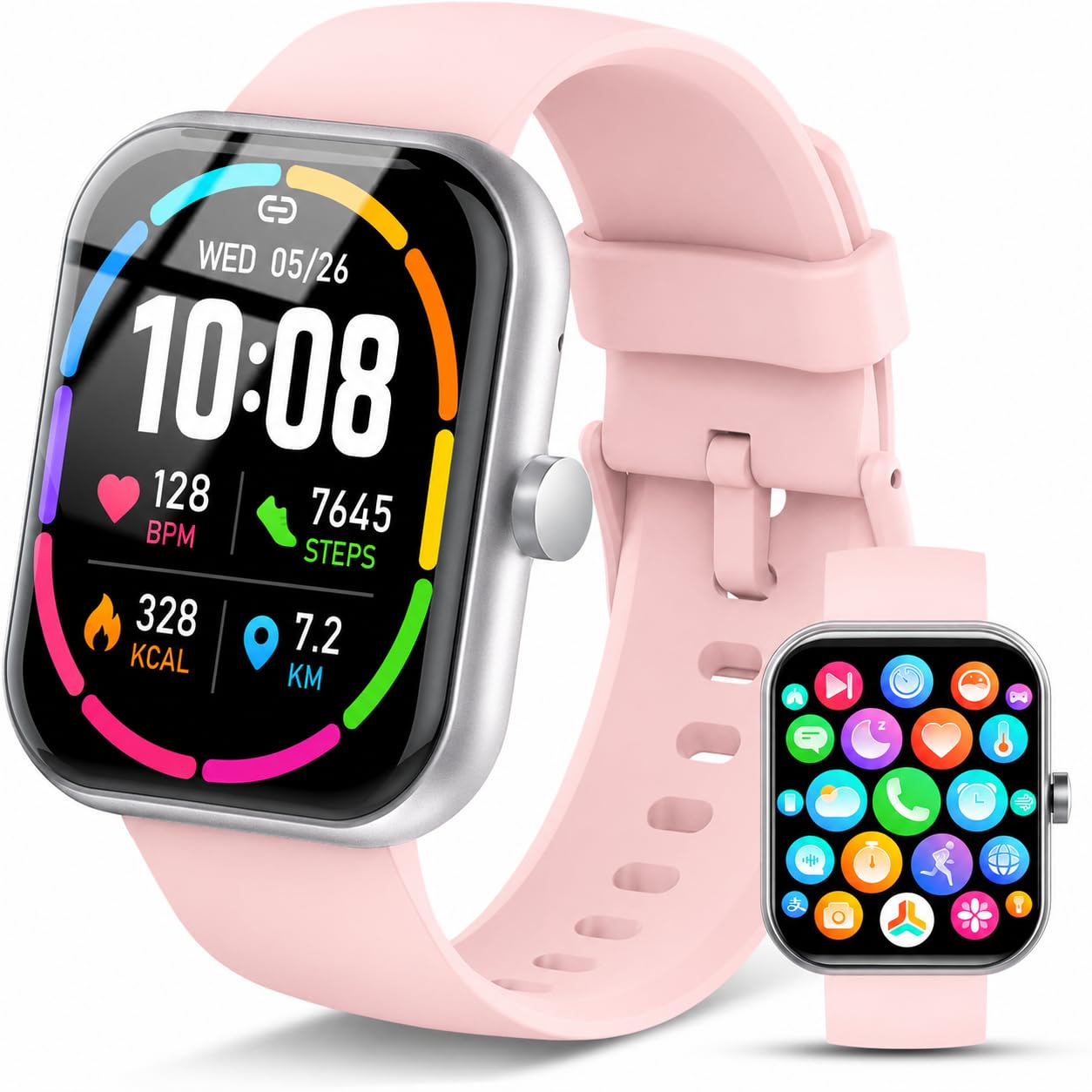 T500 Smart Watch for Men Women with Bluetooth Calling, Touch Screen Display, Fitness Activity Tracker, Heart Rate