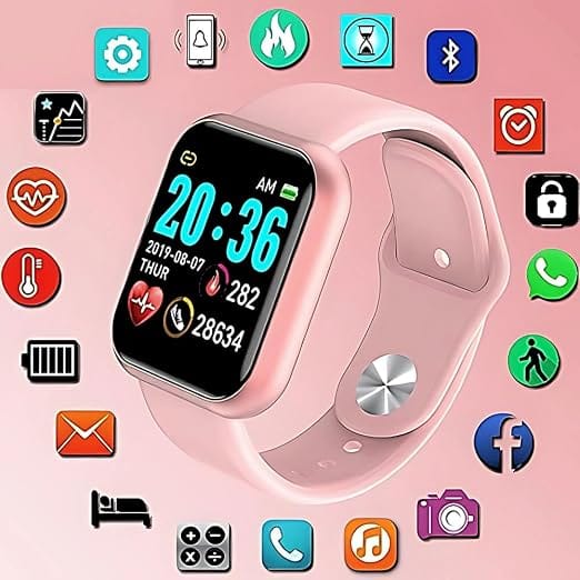 T500 Smart Calling Watch for Men & Women – Fitness Tracker with Touch Display – Pink