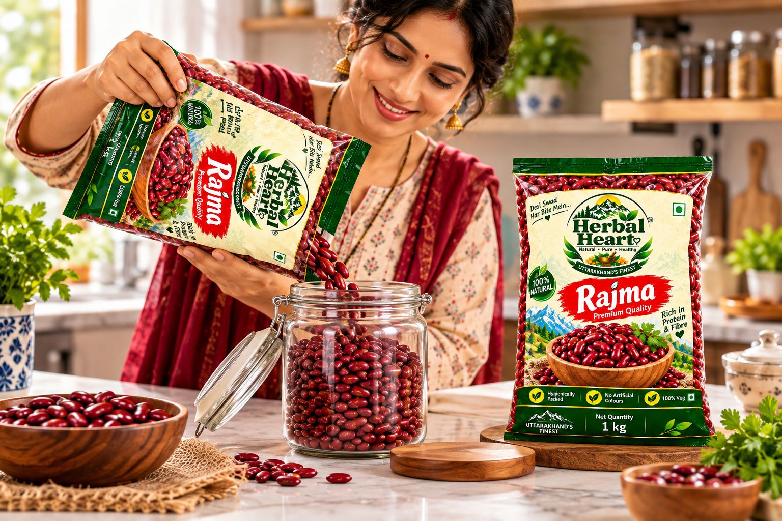 Herbal Heart Premium Rajma – Uttarakhand’s Finest Red Kidney Beans | 1 kg