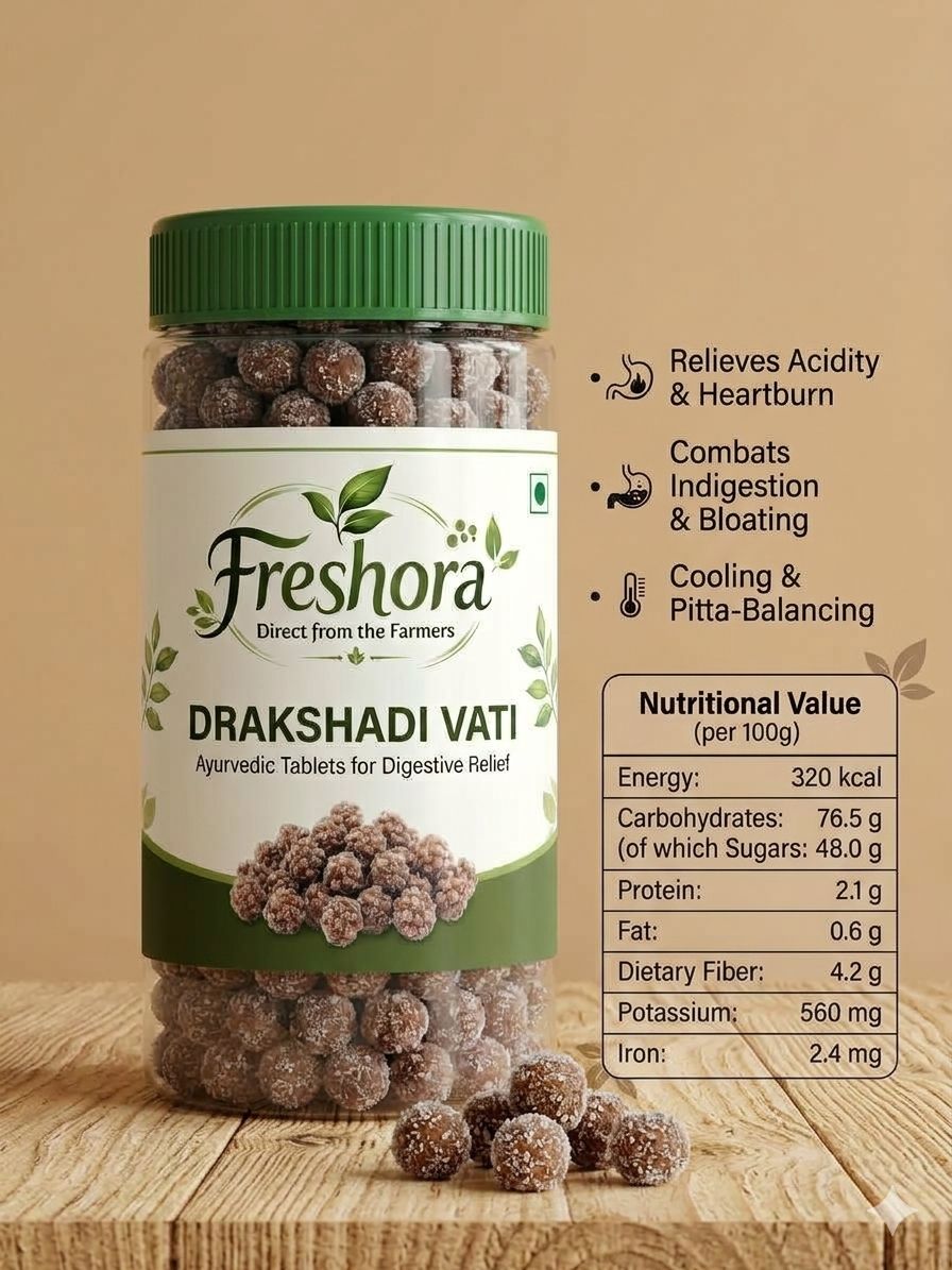Freshora Mouth Freshner - Drakshadi Vati (Churan Ladoo) - 200 grams _ Best for easy Digestion
