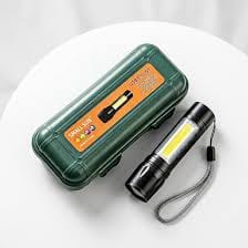 Rechargeable LED Flashlight Torch Metal Mini COB Side Light