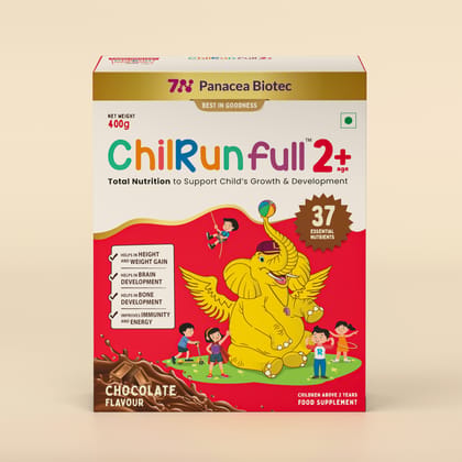 ChilRun Full 2+ Health and Nutrition Drink, Chocolate, 400g, Box. Total Nutrition For Children’s Growth, Supports Weight & Height Gain, Immune Function & Brain Development. ChilRun Full 2+ Health and Nutrition Drink, Chocolate, 400g, Box. Total Nutrition For Children’s Growth, Supports Weight & Height Gain, Immune Function & Brain Development.