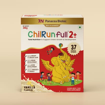 ChilRun Full 2+, Health and Nutrition Drink, Vanilla, 200g, Box. Total Nutrition For Children’s Growth, Supports Weight & Height Gain, Immune Function & Brain Development. ChilRun Full 2+, Health and Nutrition Drink, Vanilla, 200g, Box. Total Nutrition For Children’s Growth, Supports Weight & Height Gain, Immune Function & Brain Development.