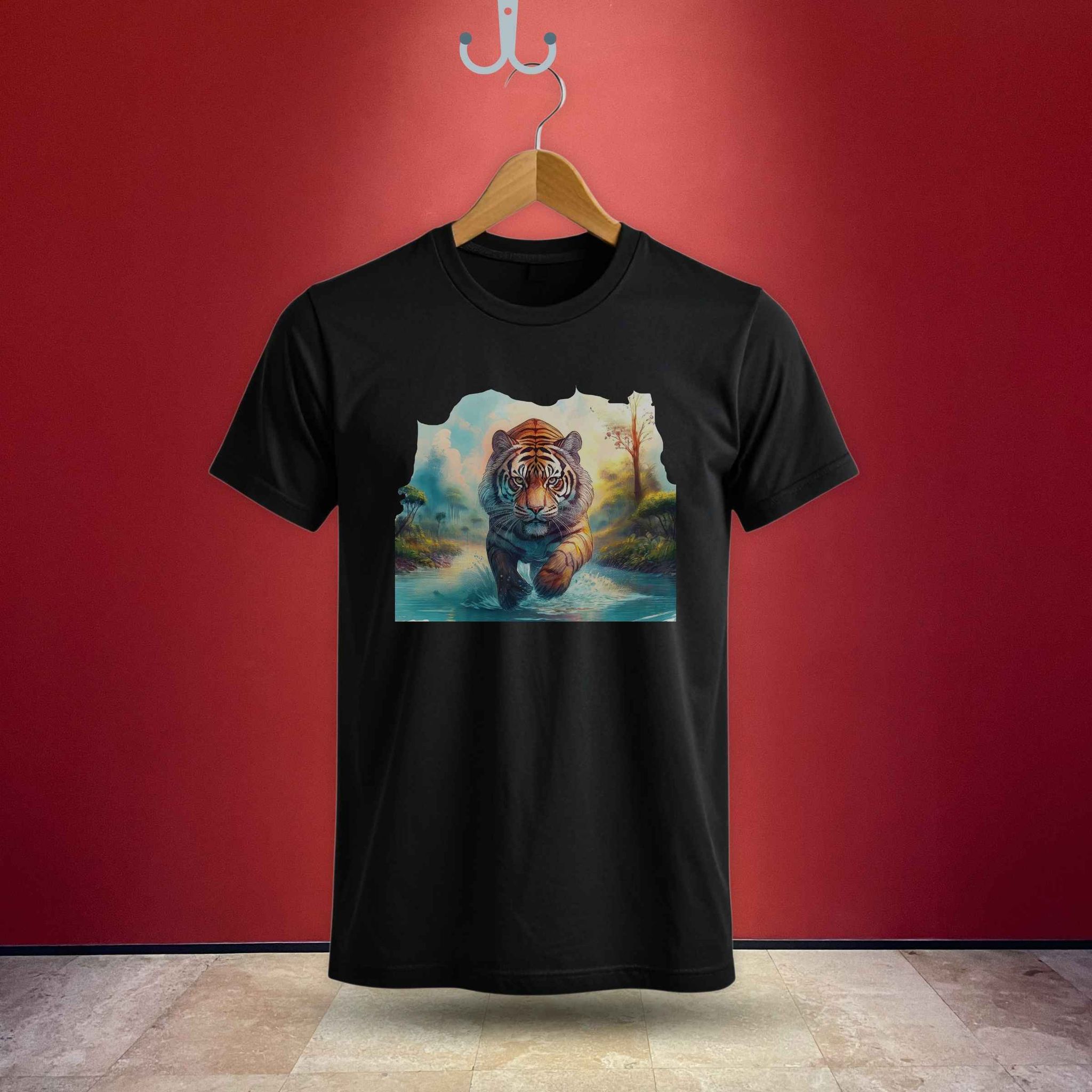 Trishoolin Tiger in the Wild Theme T-Shirt | Design 80118MB | Cotton Regular Fit | Crew Neck / Round Neck Half Sleeve | Pack of 1