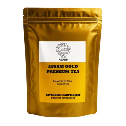 Riverbeki Assam Gold Premium Tea - Authentic Assam Tea Taste for Family Time Kadak Chai, Tea 1kg