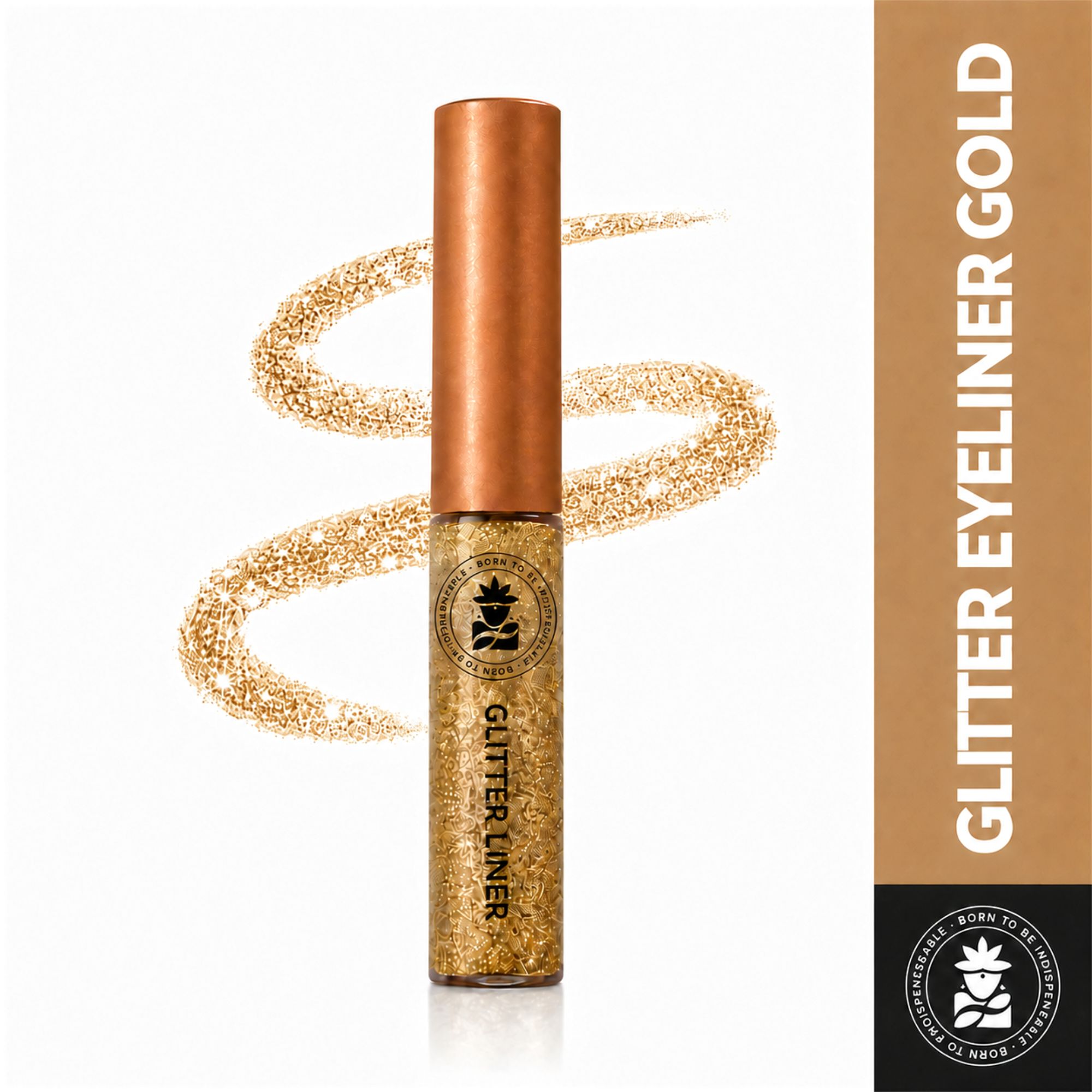 BOBI Glitter Eyeliner Gold | Diamond Sparkle Finish | Waterproof Long Wear | Quick Dry Smudge proof | Felt-Tip Precision | Cruelty-Free Paraben-Free-5ml