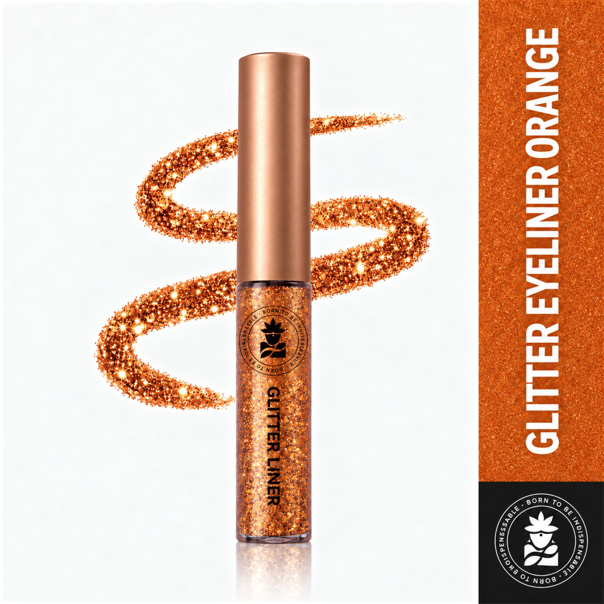 BOBI Glitter Eyeliner Orange | Diamond Sparkle Finish | Waterproof Long Wear | Quick Dry Smudge proof | Felt-Tip Precision | Cruelty-Free Paraben-Free