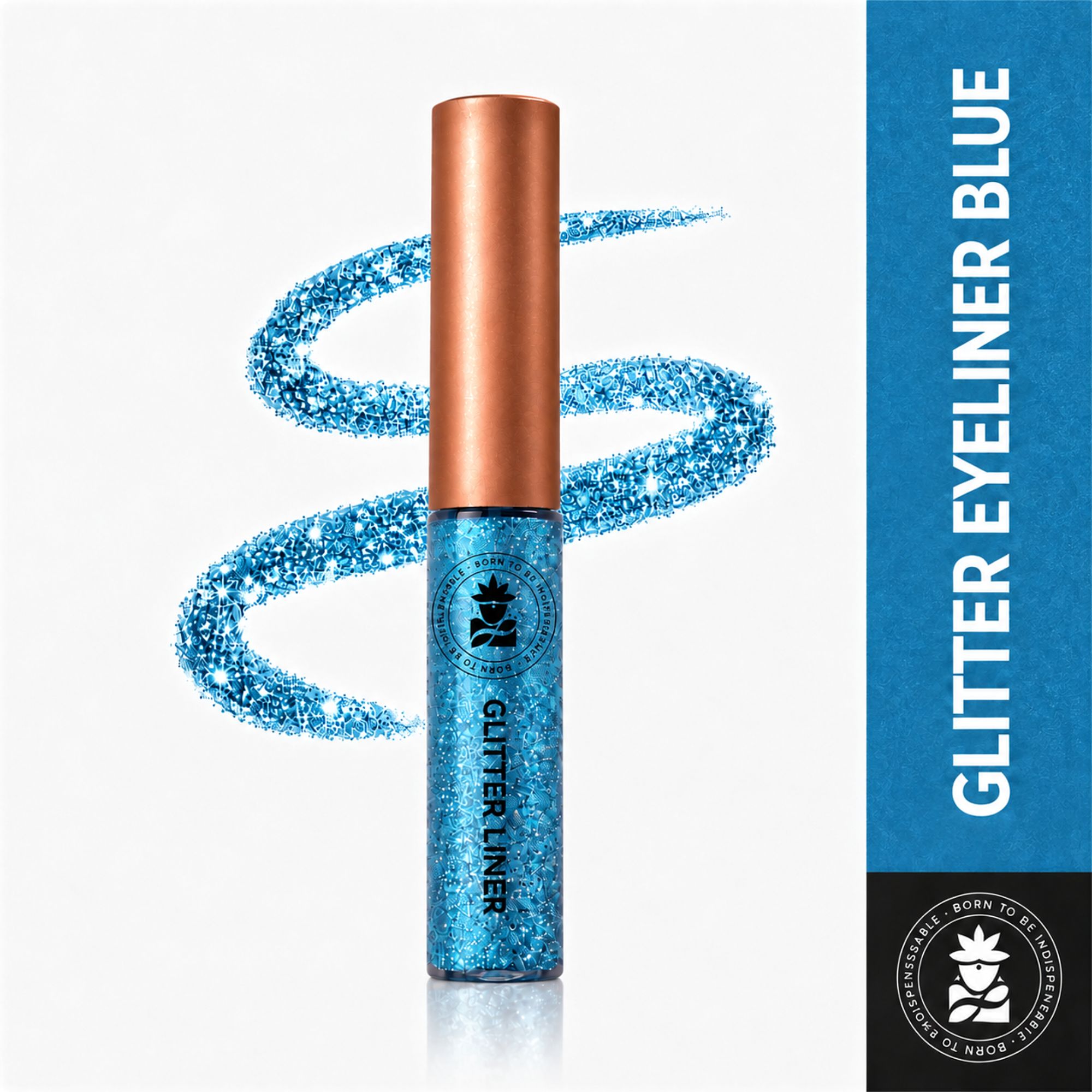 BOBI Glitter Eyeliner Blue | Diamond Sparkle Finish | Waterproof Long Wear | Quick Dry Smudge proof | Felt-Tip Precision | Cruelty-Free Paraben-Free-5ml