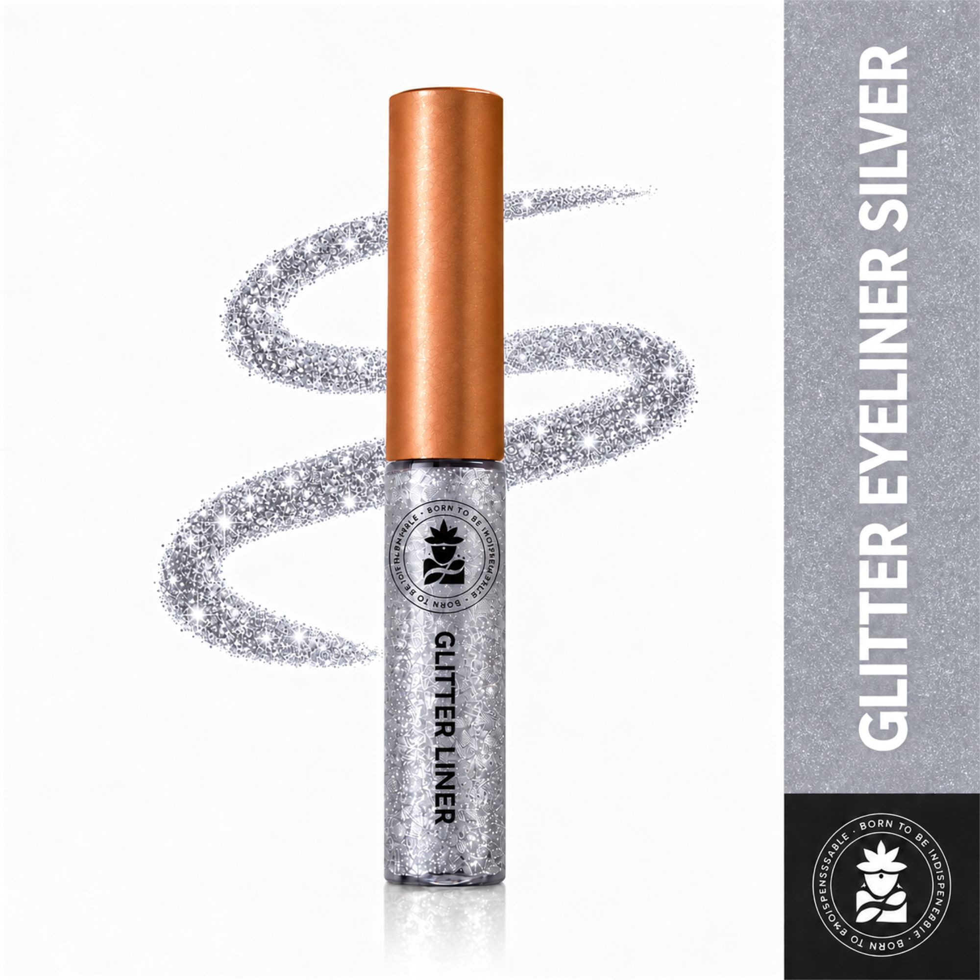 BOBI Glitter Eyeliner Silver | Diamond Sparkle Finish | Waterproof Long Wear | Quick Dry Smudge proof | Felt-Tip Precision | Cruelty-Free Paraben-Free-5ml