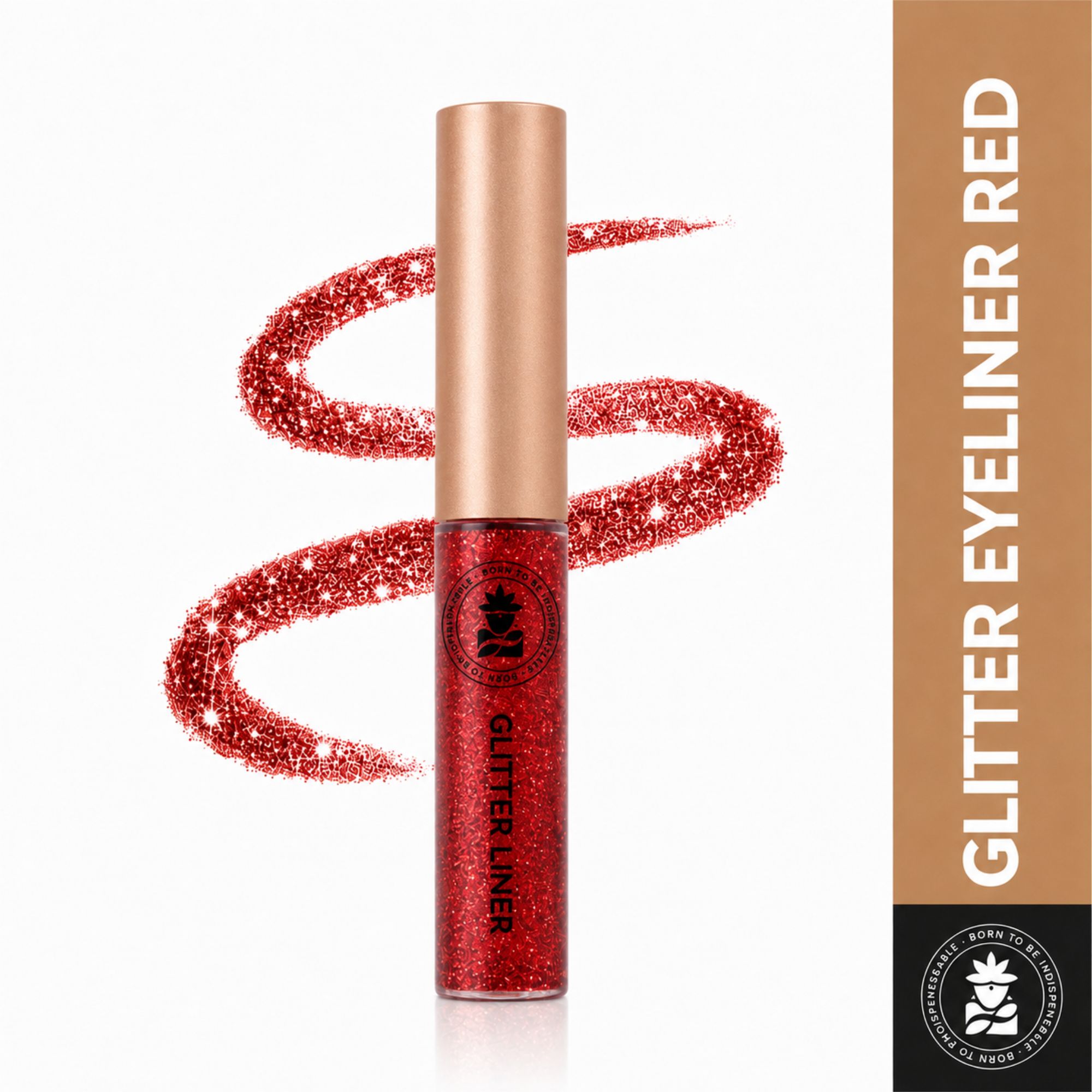 BOBI Glitter Eyeliner Red | Diamond Sparkle Finish | Waterproof Long Wear | Quick Dry Smudge proof | Felt-Tip Precision | Cruelty-Free Paraben-Free-5ml
