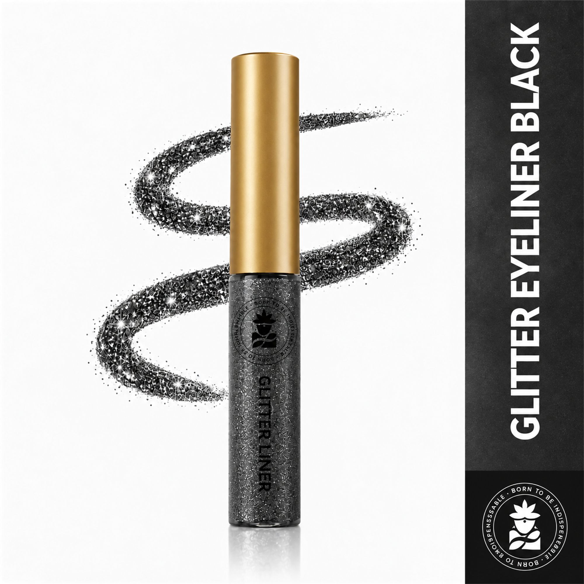 BOBI Glitter Eyeliner Black | Diamond Sparkle Finish | Waterproof Long Wear | Quick Dry Smudgeproof | Felt-Tip Precision | Cruelty-Free Paraben-Free-5ml