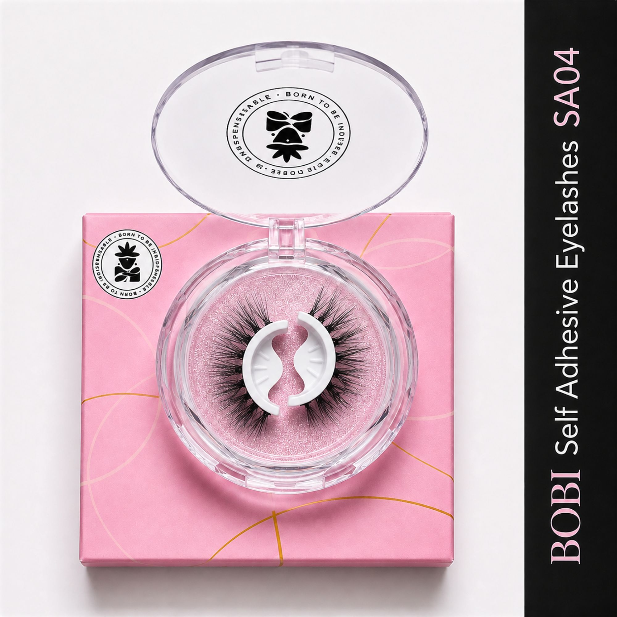 BOBI Self Adhesive Eyelashes SA04 Open Eye – Tapered Center Lift | Wide & Open-Eyed Look | Reusable | No Glue | Lightweight Wear
