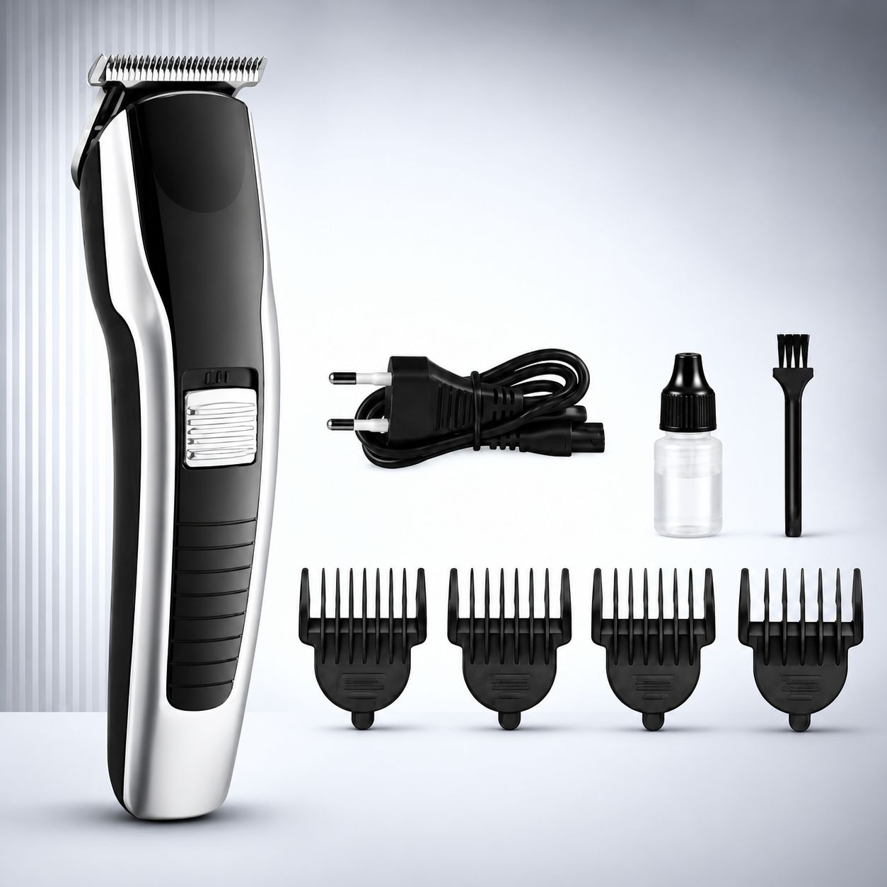 AT-538 Rechargeable Hair Trimmer with 4 Guide Combs