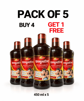 Dabur Dashmularishta 450 ml - Pack of 5 (Buy 4 Get 1 Free)