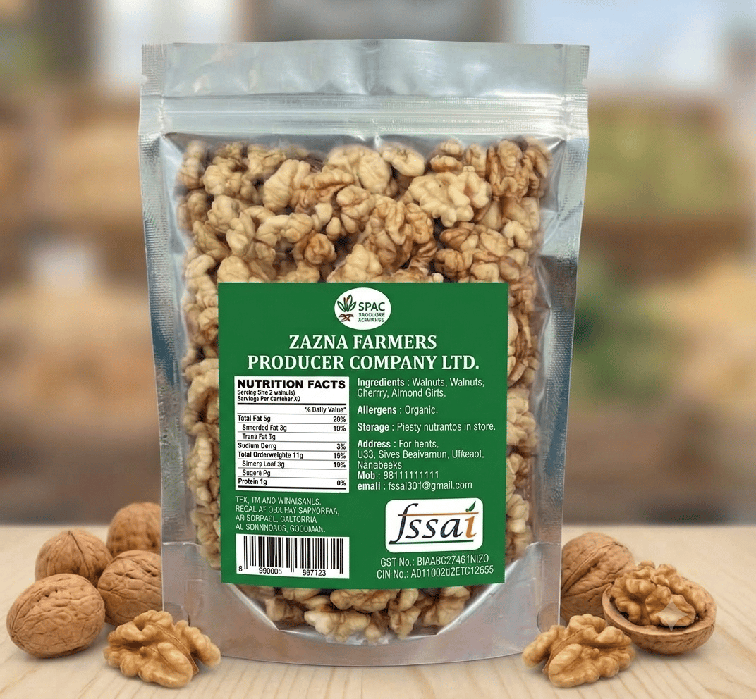 Organic Kashmiri Walnut Kernal 500 Gram