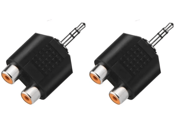 6.35mm Male Jack To Dual RCA Female Audio Splitter Av Audio/Video Adapter Connect| Tv Video & Audio Accessories | Audio Cable Plugs & Jacks