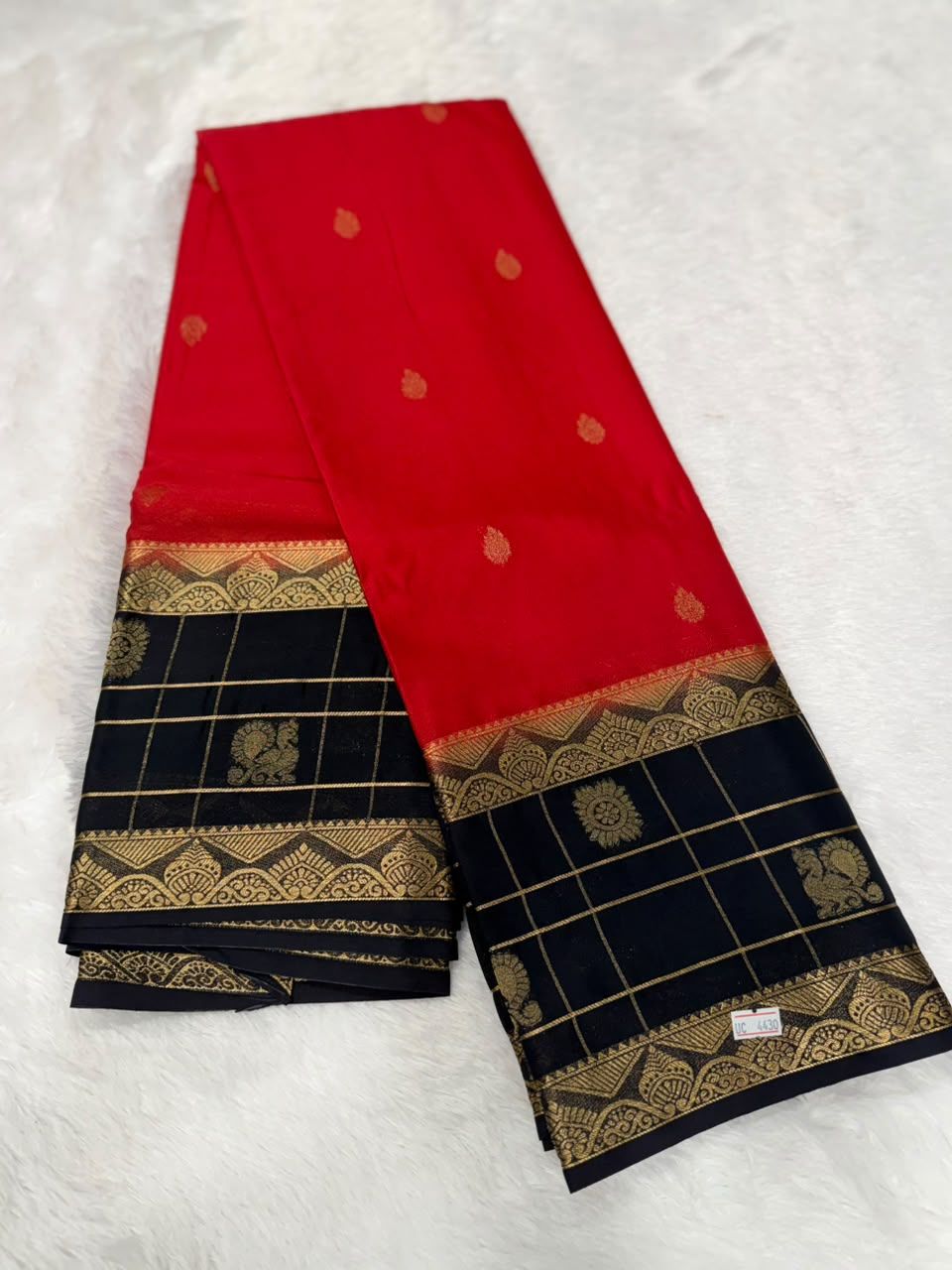 Red and Black Saree