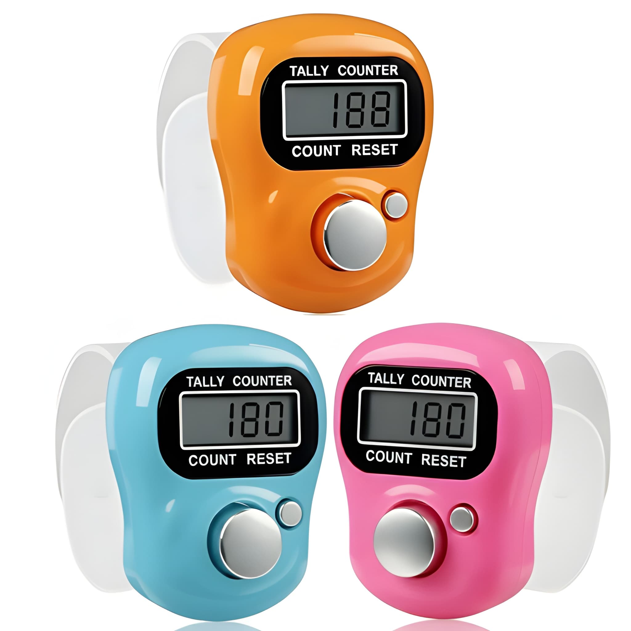 Mini Digital Finger Ring Counter with LCD Display | Portable Silent Tally Clicker for Prayer, Chanting, Meditation, Exercise & Score Keeping | Pack of 3 (Original)
