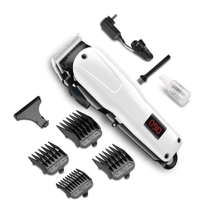 KM-809A Rechargeable Hair Trimmer for Men, White