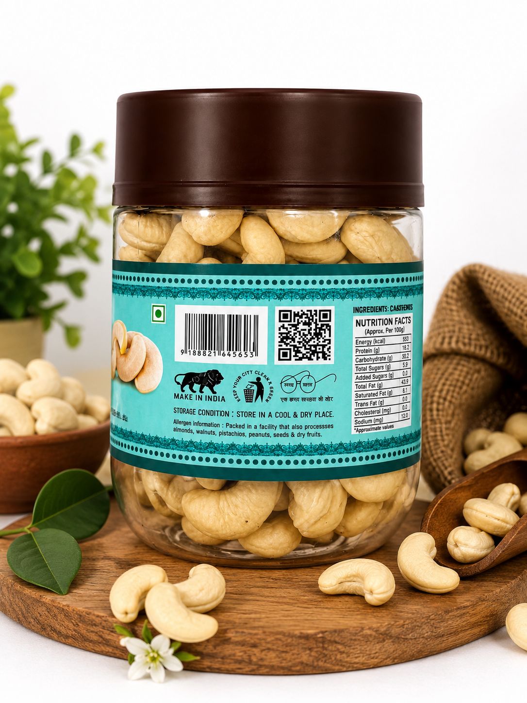Fruitose Pure & Natural Cashew Nuts, 250g