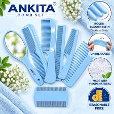 New Fashion Portable Hair Comb Set – Sky Blue