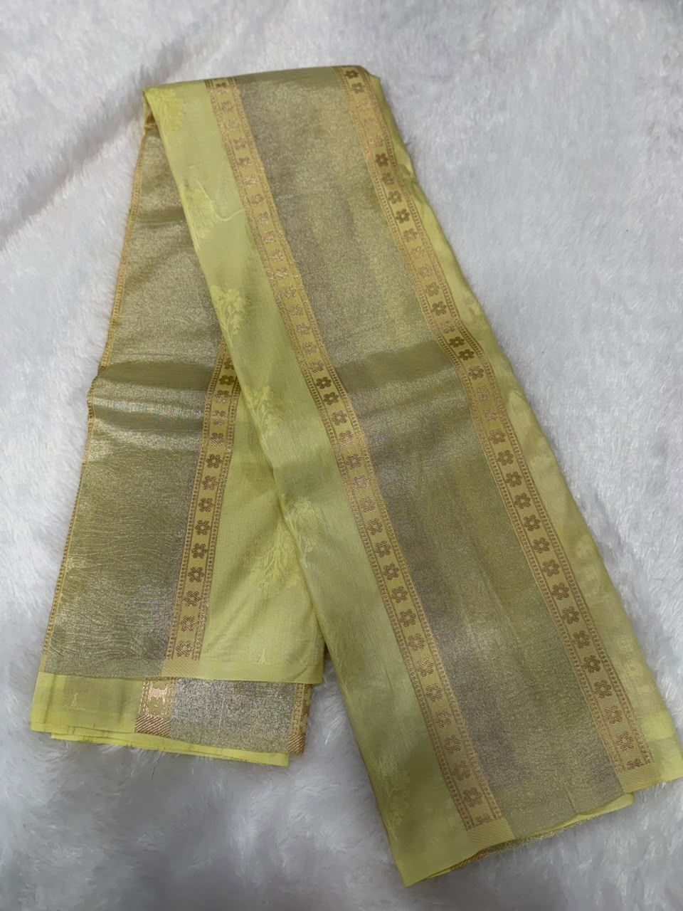 Elegant Lime Yellow Saree