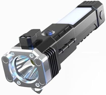 Rechargeable Hammer Torch with LED Front Light and COB Side Light