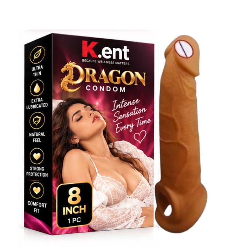 Premium Drag-ons Cond-ome For Men 8-inch for regular use Ultra Soft | Long Lasted | Extra Pleasure Extra size |