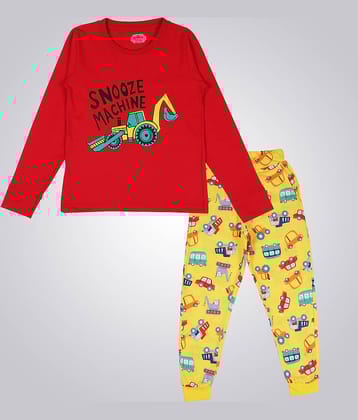 Arshia Fashions Pack of 1 Boys Cotton Blend Nightsuit Set ( Orange )