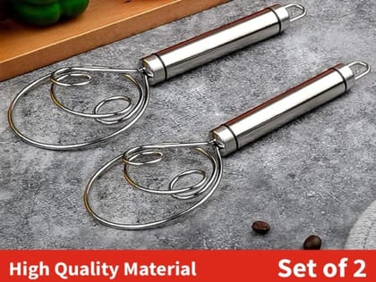 Multicolor Stainless Steel Whisk Set & Pizza Cutter Combo (2 Pack)