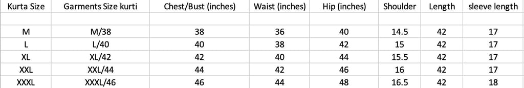 Size Guide