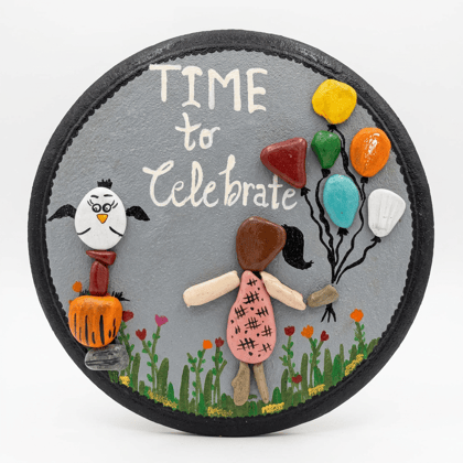 Matihaar Pebble Art Wall Hanging - Time to Celebrate