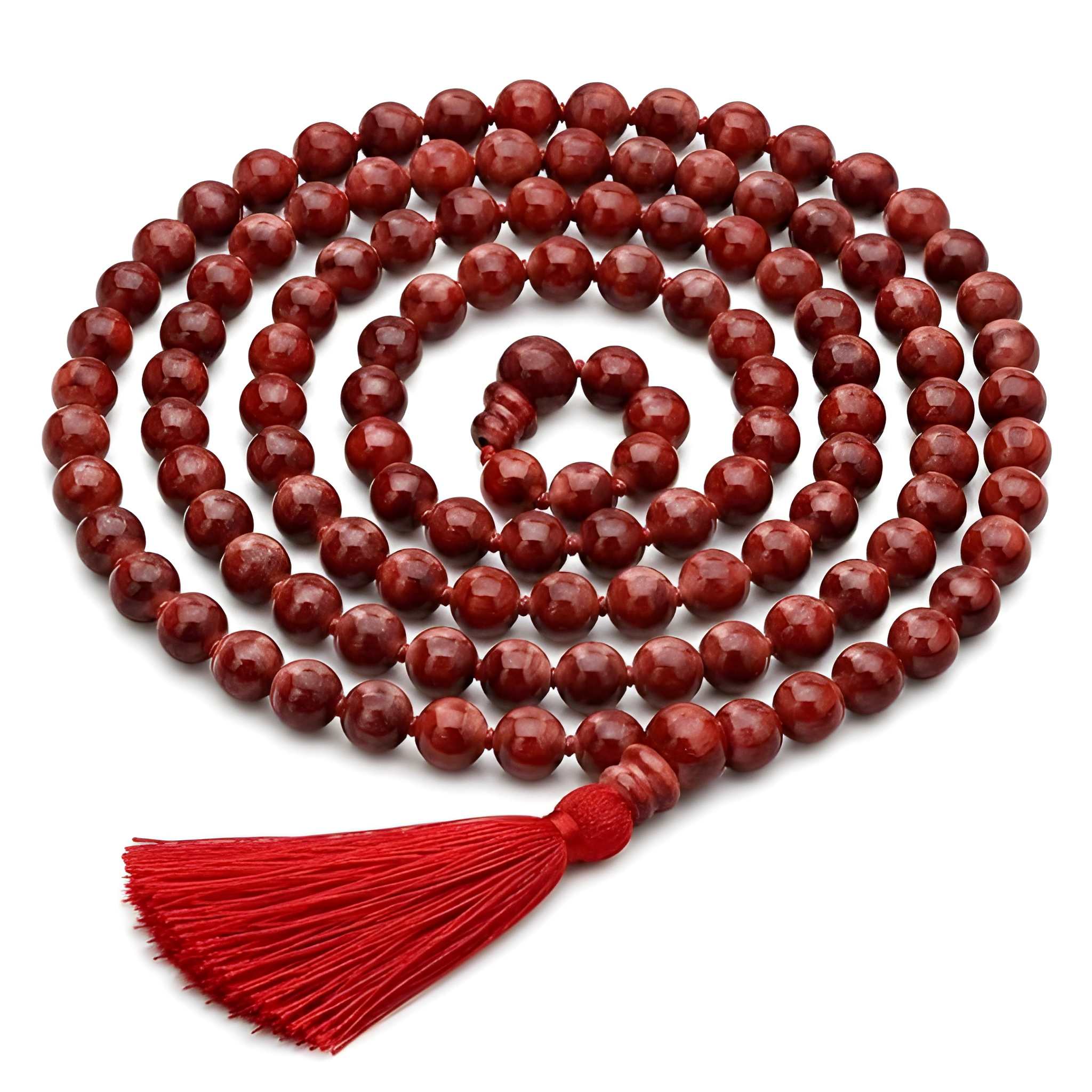 Original Natural Red Chandan Mala 108 Beads Jaap Mala Japa Mala Tulsi Mala Chandan Mala Kanthi Mala Puja Article for Chanting Mantras (Original)