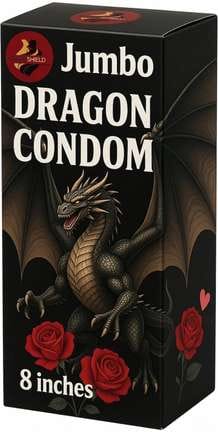 BAJATE RAHO Condom dragon condom 6 inch big size silicone washable mats silicon reusable