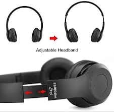 P47 Wireless Bluetooth Over Ear Headphones with Built-in Music
