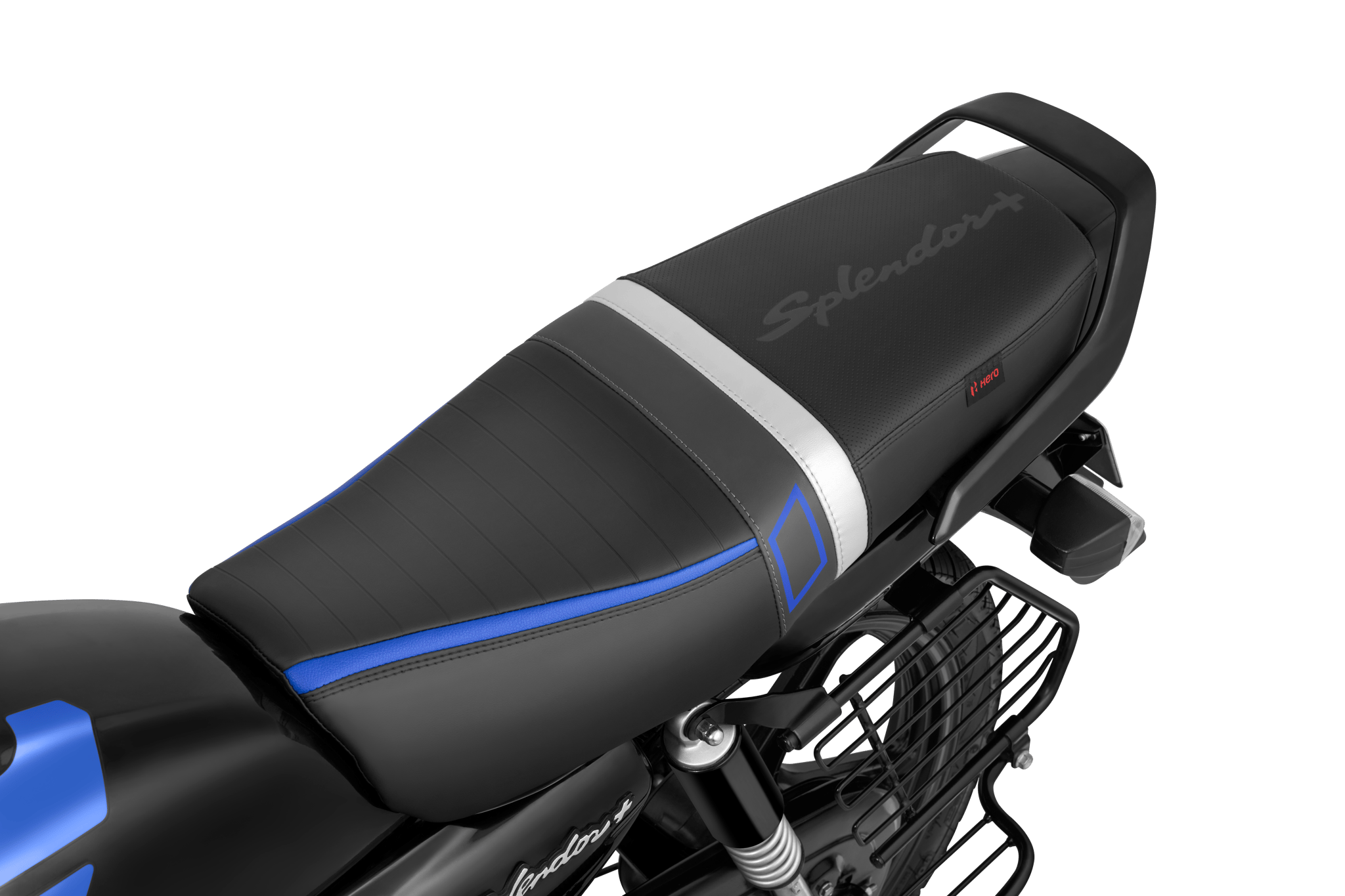 Seat Cover in BLACK & SPARKING BLUE For Splendor+ XTEC