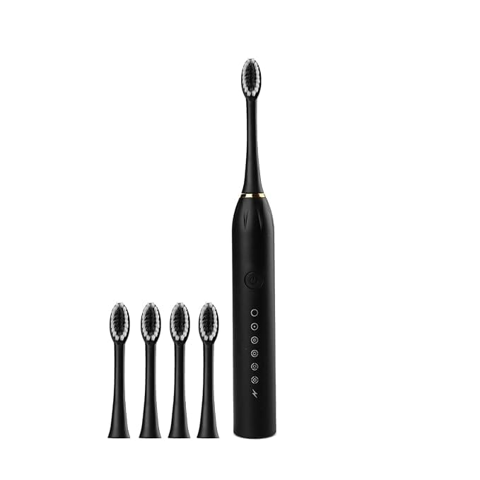 Rechargeable Electric Sonic Toothbrush for Adults with 4 Brush Heads, Multiple Cleaning Modes and USB Charging