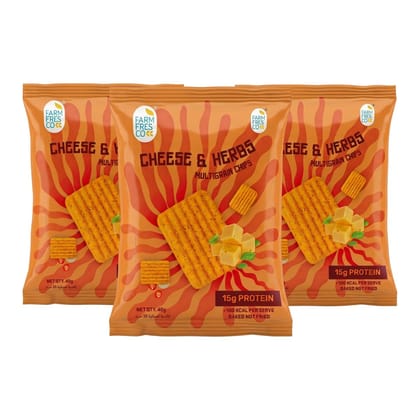FarmFresco Cheese & Herbs Protein Multigrain Chips 40g (Pack of 3)